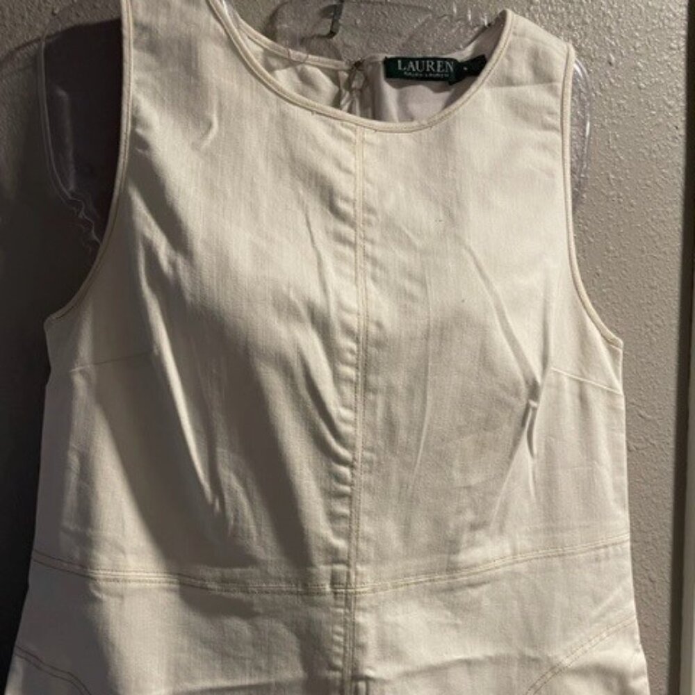 Lauren Ralph Lauren White Denim Dress Sz 8